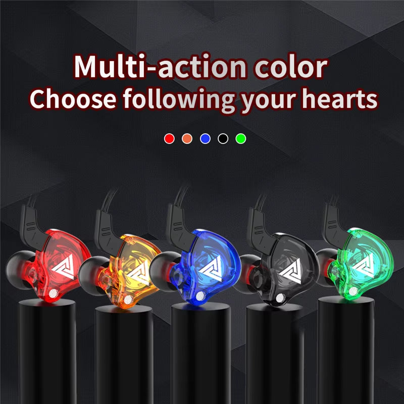 Original QKZ AK6 Copper Driver Hifi Wired Earphone Race Sport Headphone Bass Stereo Headset Music Earbuds 3.5MM in Ear with Mic