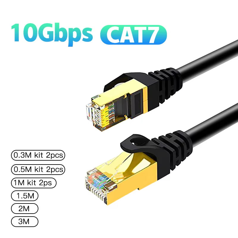 Network CAT7 Ethernet Cable 10Gb RJ45 Lan Network Cable Networking Ethernet Patch Cord CAT 7 Cable for Computer Router